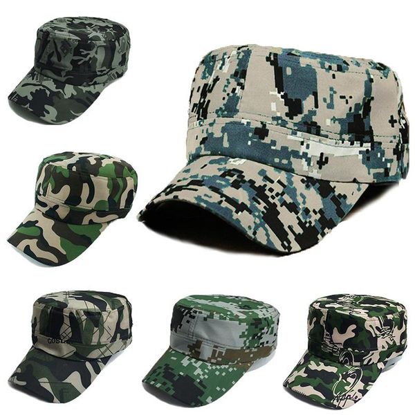 

wide brim hats 1pcs sun visor men and women fashion casual warm cotton camouflage flat cap sports s78, Blue;gray