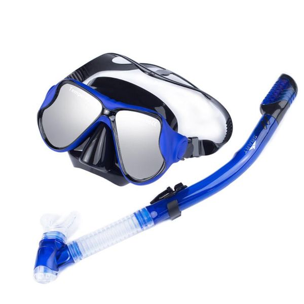 

2021 latest dry breathing tube set with panoramic view anti-fog diving mask easy to breathe professional snorkeling equipment