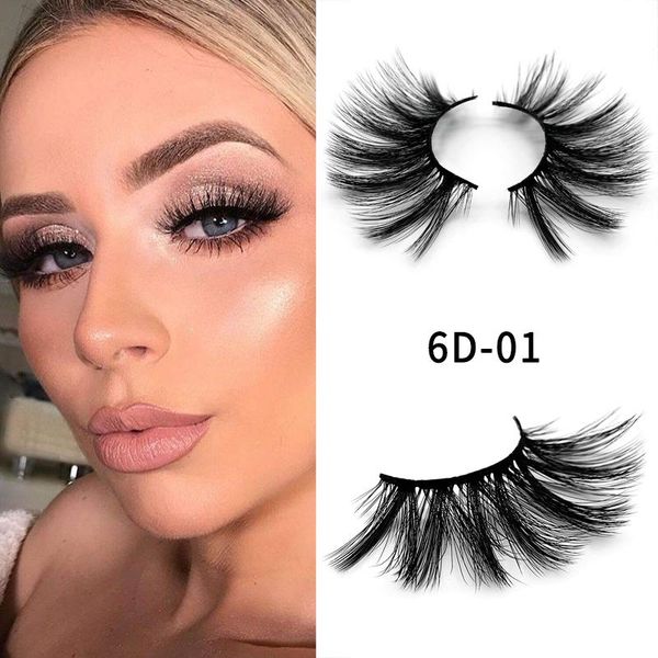 

false eyelashes 6d 25mm faux mink eye lash dramatic volume natural long fluffy silk lashes beauty makeup eyelash extension tool
