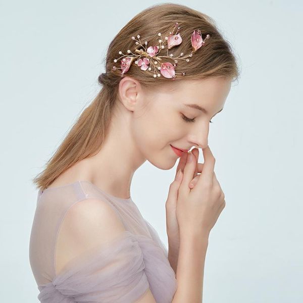 

hair clips & barrettes 1pcs/lots 2021 gorgeous brides floral hairgrips metal flower side combs wedding bridal jewelry ornament accessories, Golden;silver