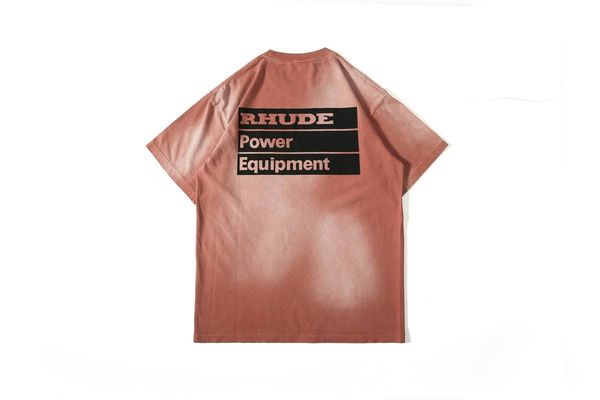 

2021 new shirt oversize cotton tie dye washed tees kanye west hip hop streetwear xxxtentacion rhude t shirts men ryf2, White