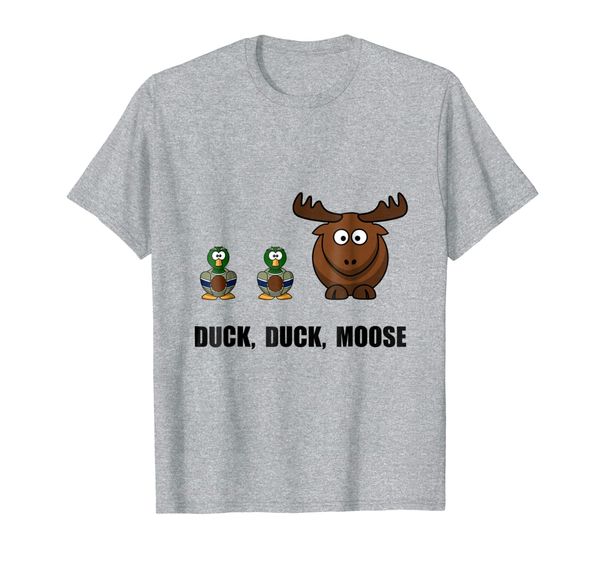 

duck duck moose funny cartoon t-shirt, White;black
