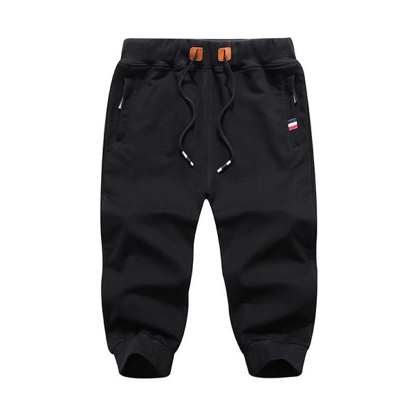 

men's summer breeches shorts cotton casual bermudas black white boardshorts homme classic brand beach tie feet male pant;477, White;black