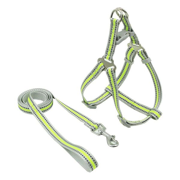 

dog apparel reflective pet harness leash set cats traction rope polyester spring durable excellent chest webbing for kitten small dogs