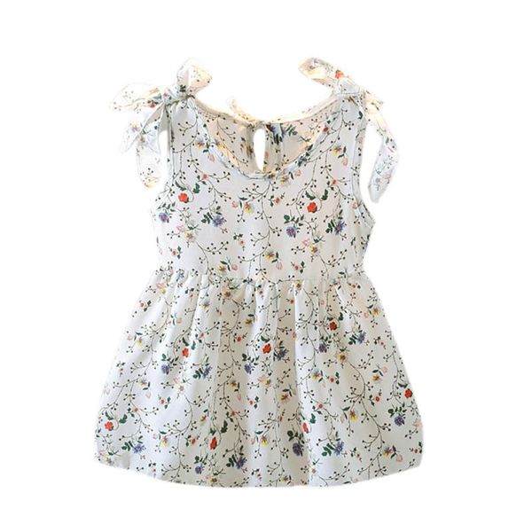 

girl's dresses 2021 summer baby girl dress strap sleeveless infant kids floral print ins princess pageant sundress, Red;yellow