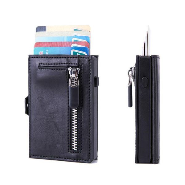 

wallets bisi goro men rfid button smart wallet holder hasp automatic -up card coin purse 2021, Red;black