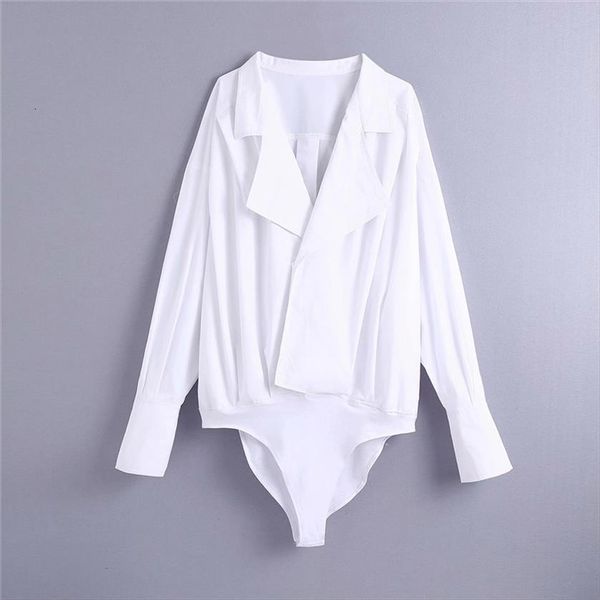 

evfer sprint autumn casual womens jumpsuit za long sleeve white pleated bodysuits female fashion turn down collar loose short playsuit, Black;white