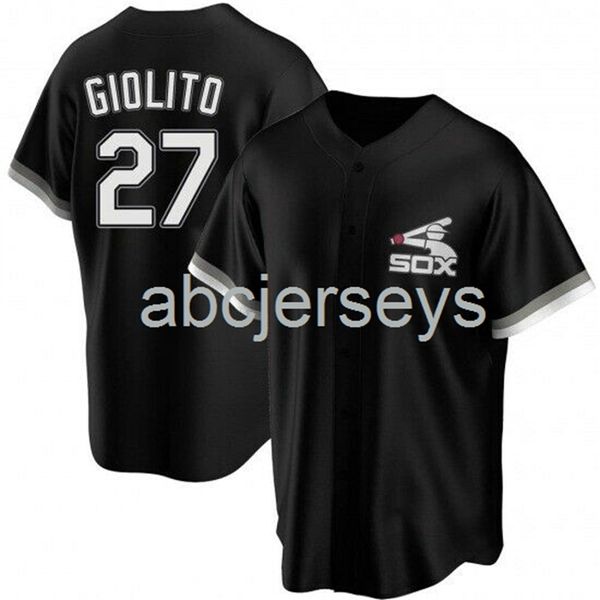 

stitched custom lucas giolito #27 black ver2 baseball jersey xs-6xl