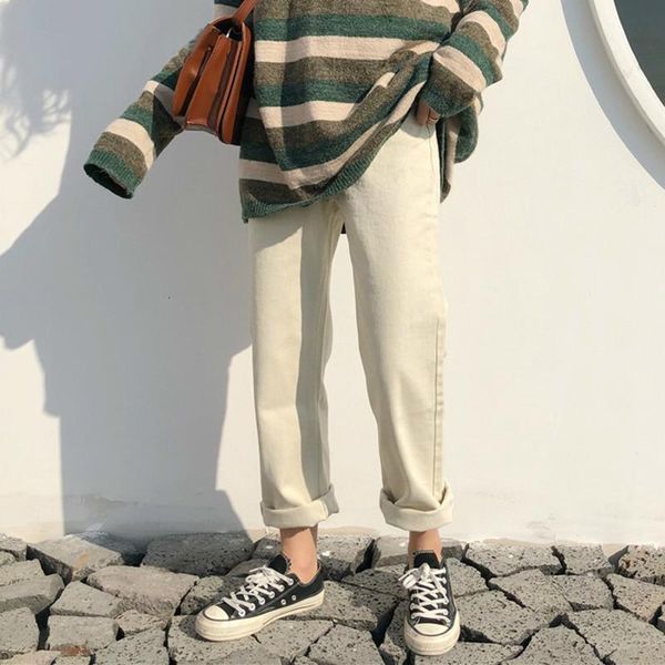 

women's pants & capris women solid simple all-match straight pockets leisure pant womens high waist harajuku korean trousers ulzzang ch, Black;white