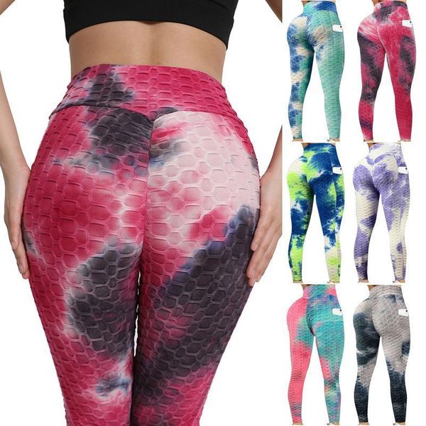 

yoga outfit women seamless pants pringing hip lifting exercise fitness running high waist leggings quick-drying d19#