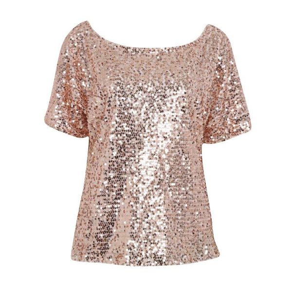 

women's blouses & shirts women lady sequin stitching blouse fashion bling 3/4 sleeve shirt summer clothing, White