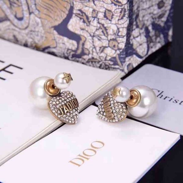 

70% off earrings autumn and winter love letter pearl earrings women's fashion creative personality, Silver