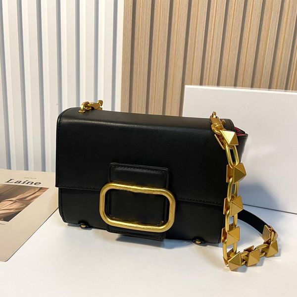 

evening bags color hardware rivet chain shoulder strap multifunctional leather bag ladies fashion messenger