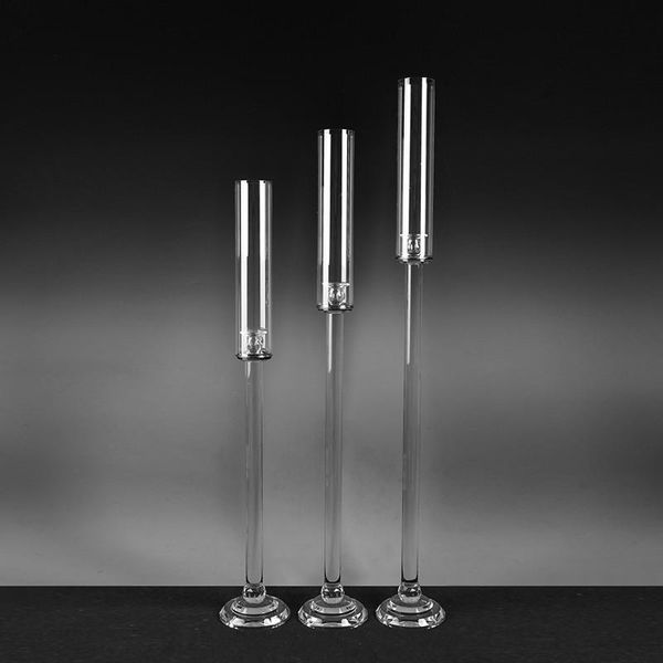 

candle holders glass moild candlestick holder 6pcs wedding silver minimalist set dekoracje slubne living room decoration yd50zt