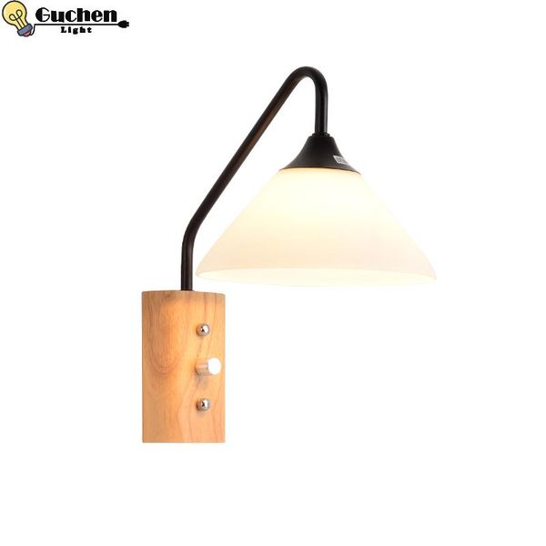 

led wall lamps abajur for living room wall sconces light e27 nordic wooden bedside light corridor l decoration nordic