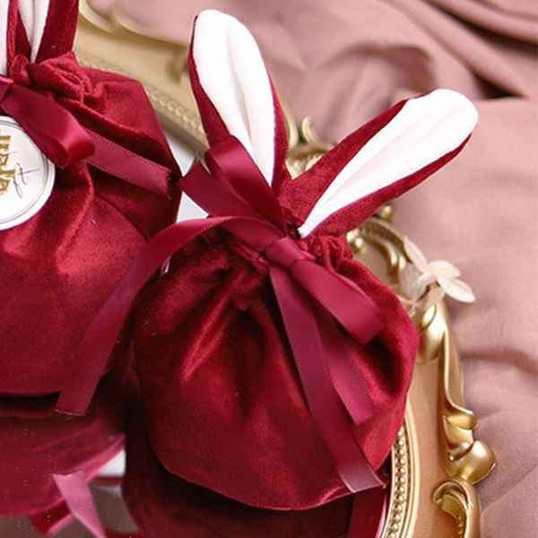 

gift wrap long ear velvet cloth candy bags cute cartoon cookie packaging bag party wedding