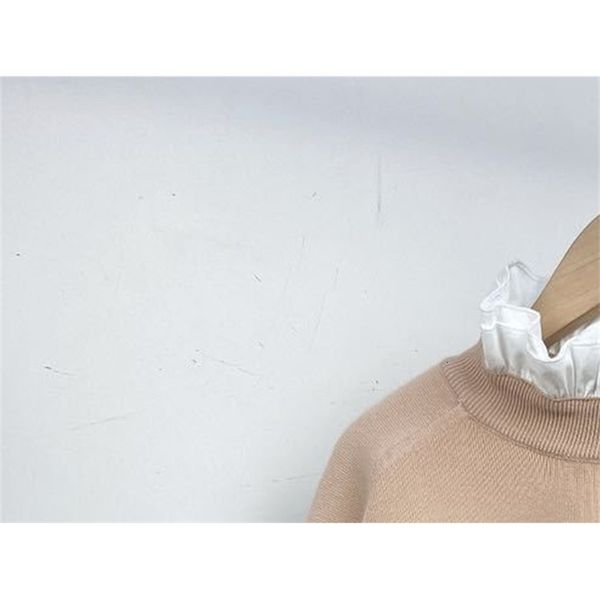 

women's sweaters solid-colored shirt feminine seams frilly letter embroidered sleeve long autumn and winter fashions z952, White;black