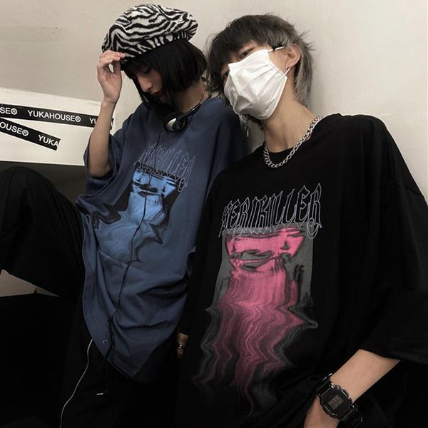 

men's t-shirts goth letter print men women t shirt gothic tshirt grunge tee alt clothes emo alternative vintage retro clothing 2021 bl, White;black