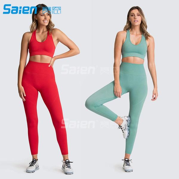 

yoga outfits women 2 piece sports bra set long pants gym clothing, White;red