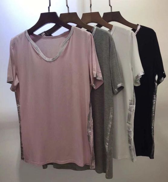 

2021 new camiseta feminina folgada casual algodo, cor slida g5et, White