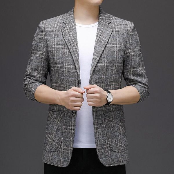 

men's suits & blazers 2021 men's business leisure autumn/winter suit classic plaid simple slim, White;black