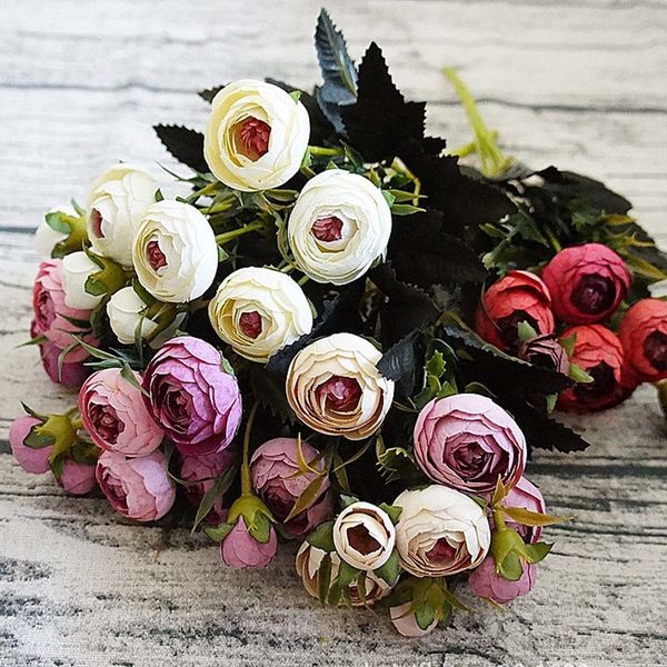 

artificial flowers rose silk camellia 1 package wedding home decoration new year ornaments plant layout