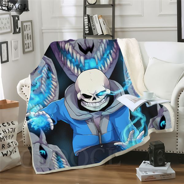 

cloocl pixel game undertale sans 3d print casual style blanket sofa teens bedding throw blankets plush quilt