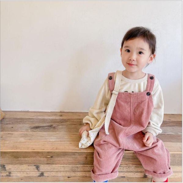 

jumpsuits 2021 spring and autumn overall corduroy trousers for boys girls children's korean suspender pants, Blue