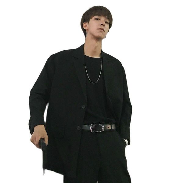 

men's suits & blazers men solid single breasted leisure chic korean style highs street mens blazer harajuku bf all-match daily outwear, White;black