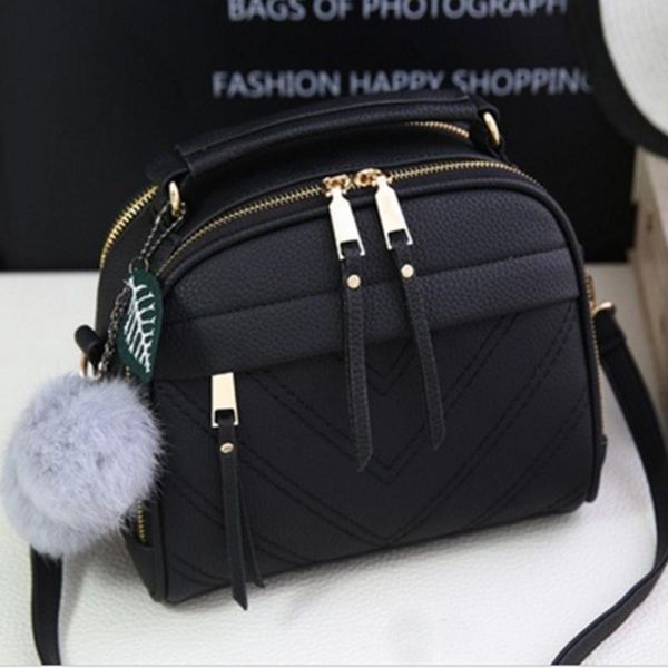 

evening bags girl messenger with fair ball tassel fashion pu leather handbag for women female shoulder ladies party handbags