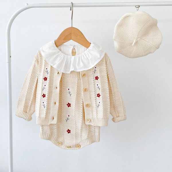 

pullover baby girls romper 2pcs sweet spring born clothes casual floral toddler rompers ruffle infant jumpsuit fall, Blue