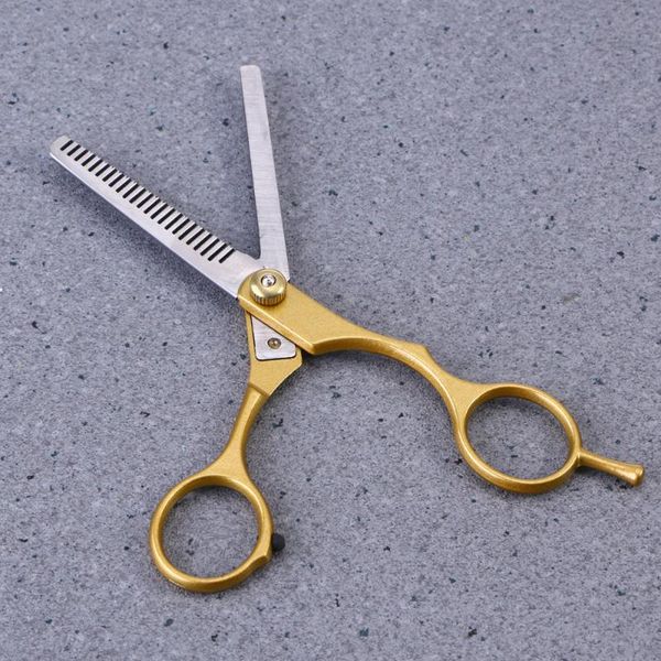 

hair scissors cutting styling tool teeth stainless steel professional barber salon hairdressing haircut shears (gold)