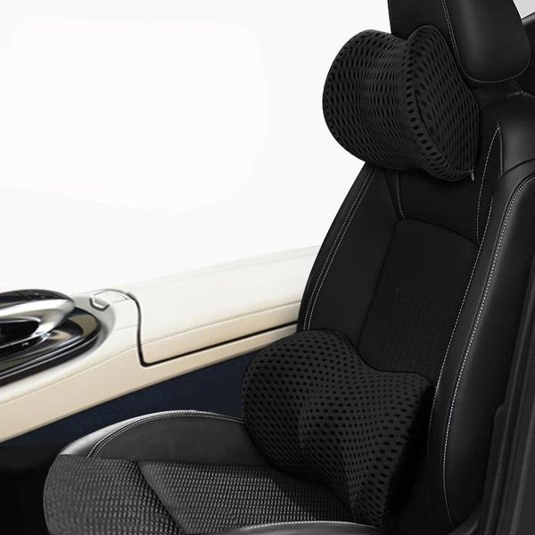 

seat cushions car breathable headrest lumbar neck pillow support universal soft memory foam cushion interior