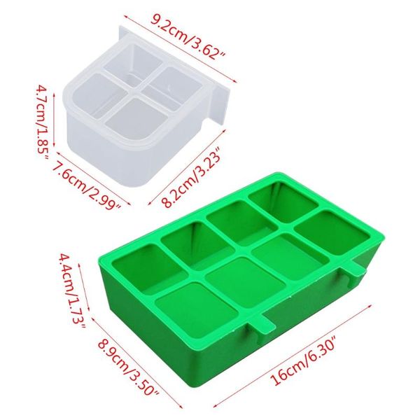 

other bird supplies 4/8 grids plastic hanging cups feeding bowl feeder water tray dish for parrot poultry cage