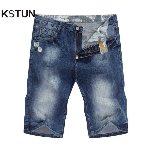 

kstun 2020 summer new men's stretch short jeans blue fashion casual slim fit denim shorts male brand clothes pants x0621