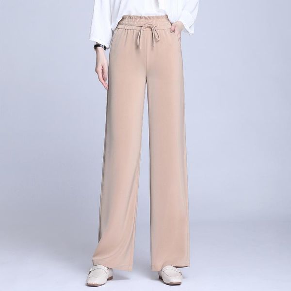 

women's pants & capris summer trousers women wide-leg high waist casual straight plus size cargo, Black;white