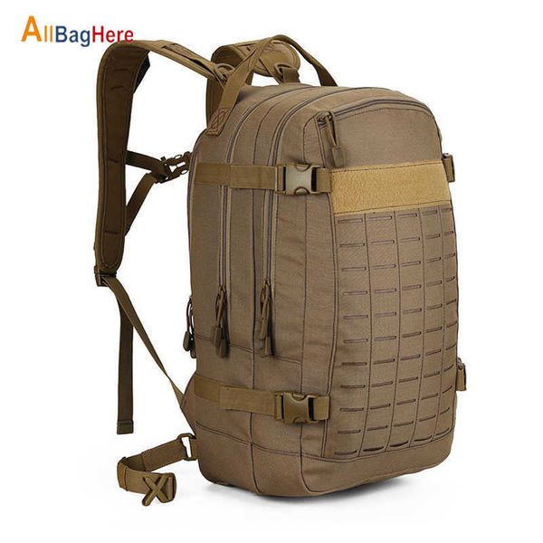 40L Camping Caminhadas Trouxa Militar Tactical Outdoor Rucksack À Prova D 'Água Oxford Exército Molle Sistema Sacos Assalto para Hunting Pack q0721