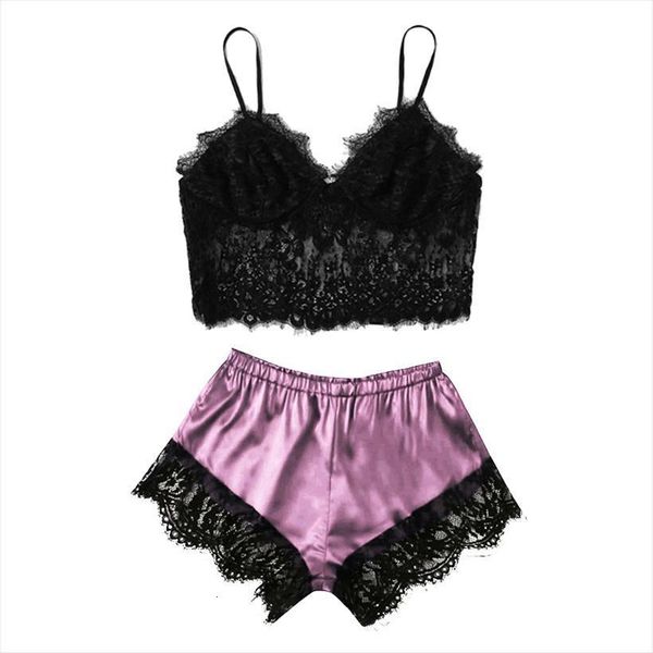 

1 pc fashion pajamas womens sleepwears silk suspenders two piece underwear nightdress home clothes in summer, Black;red