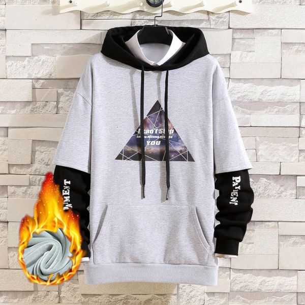 

2021 new casual fashion wool warm hoodie youth loose-fitting veet long-sleeved sweatshirts men hip hop big size 8xl czx4, Black