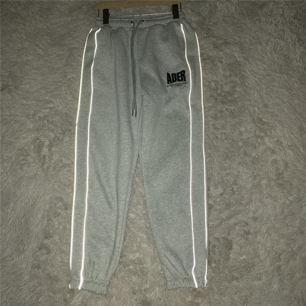 

2021 new reflective stripe error pants men women embroidery adererror sweatpants ader marking trousers 2ou6, Black