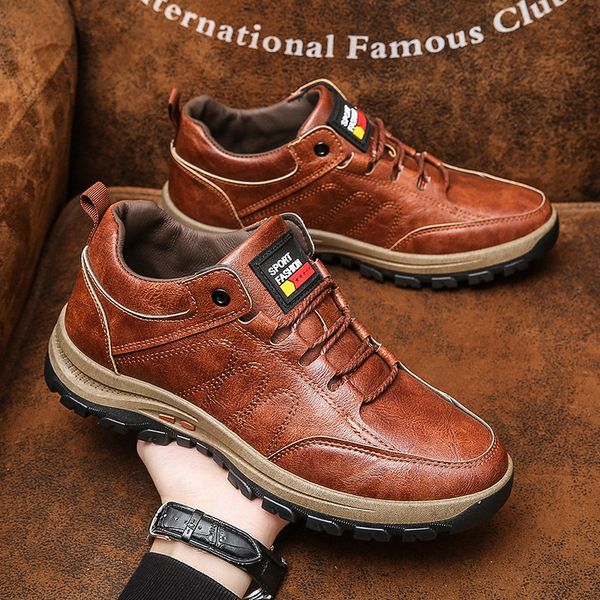 

2022 spring autumn new casual fashion leather casual shoes comfortable leather shoes male flat brand designer mens casual shoes