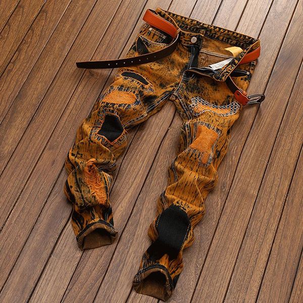 

men's jeans 2021 summer slim casual pants korean styletide brand long men, Blue
