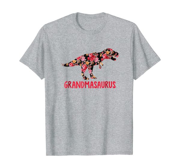 

grandmasaurus t-shirt grandma saurus floral dinosaur tee, White;black