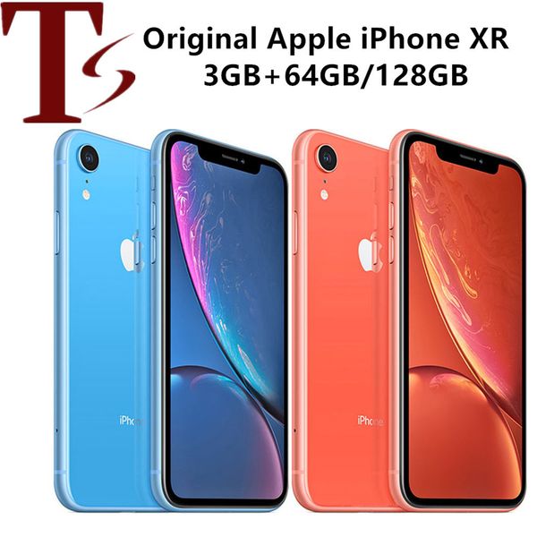 

refurbished original apple iphone xr 2942mah ram 3gb rom 64gb/128gb /256g unlocked mobile phone 4g lte 6.1" hexa-core 12mp&7mp