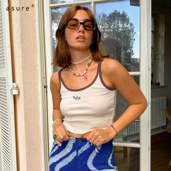 

traf breast chest binder bra crop cami women y2k tanks camis basic summer gothic clothes for girls q21tp236 210712, White