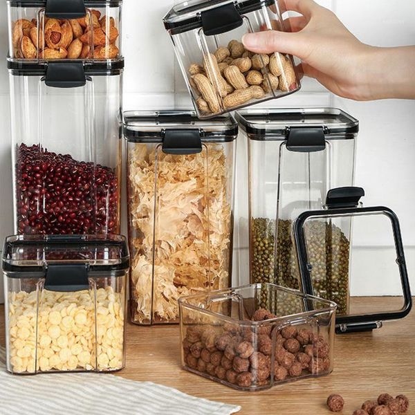 

storage bottles & jars kitchen container refrigerator fresh-keeping box kichen items organization with lid sealed plastic contaniner