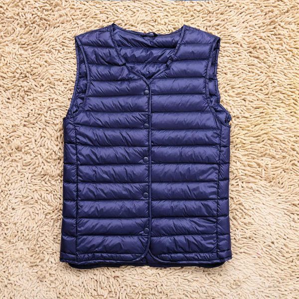 

new men's v-neck down vest in autumn and winter 2021, Black;white