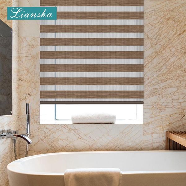 

blinds liansha custom zebra blackout dual layer roller sheer shades kitchen living room day&night easy to install