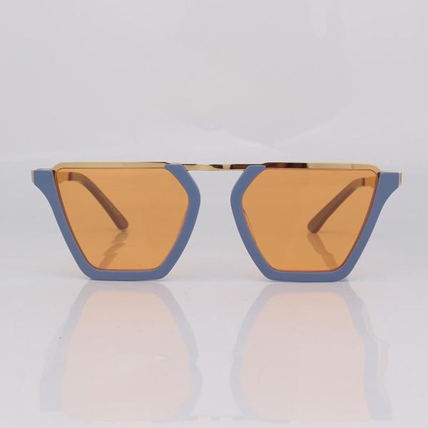 

sunglasses cat eye half blue frame yellow lens women, White;black