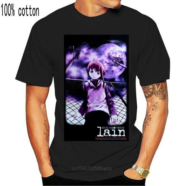 

men's t-shirts vintage serial experiments lain close the wolrd shirt 1999 anime japan reprint, White;black